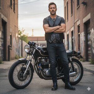 SPLIT END ltd unisex leather vest VINTAGE black size medium back tie buttons